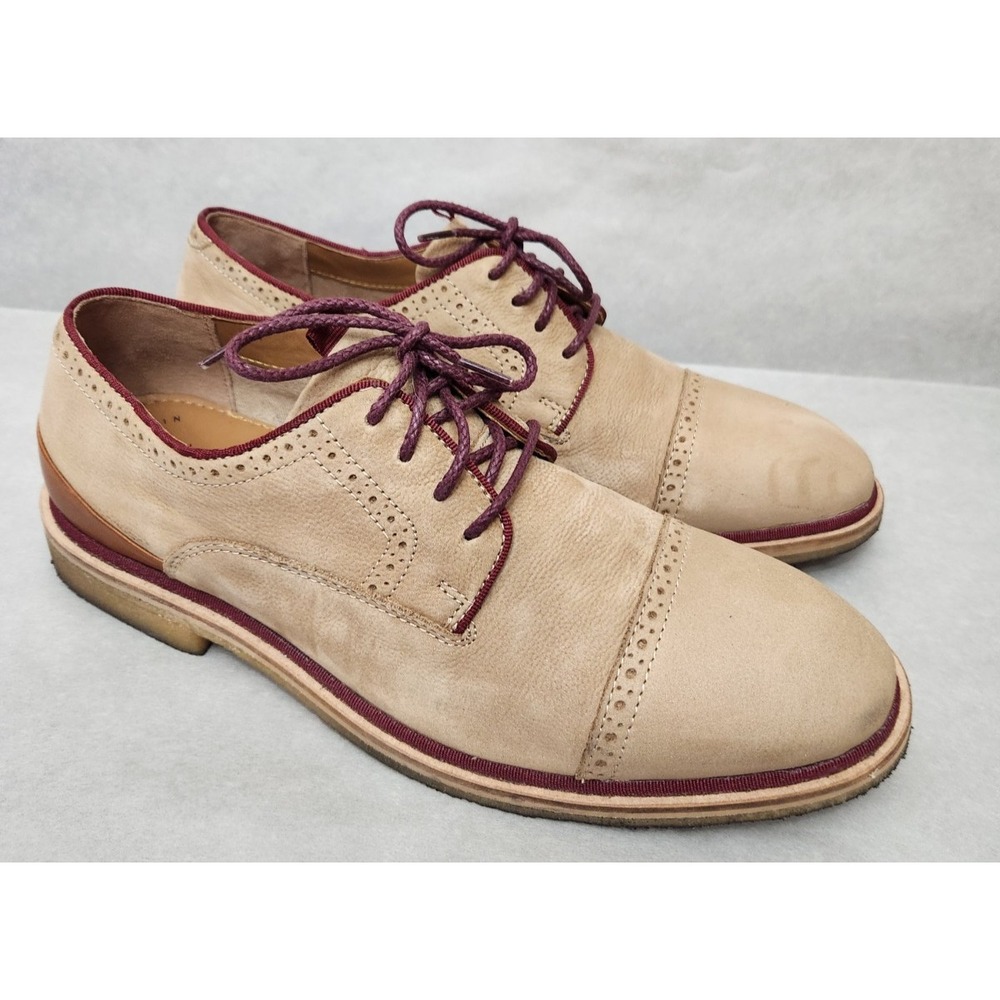 Johnston & Murphy 1850 (Sz 9 M)  Crepe Soles Khaki Cap Toe Men's Nubuck Shoes